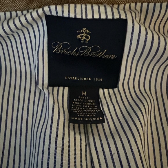 Brooks Brothers Linen Blazer Men’s MD tan - Picture 2 of 4